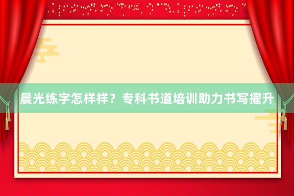 晨光练字怎样样？专科书道培训助力书写擢升